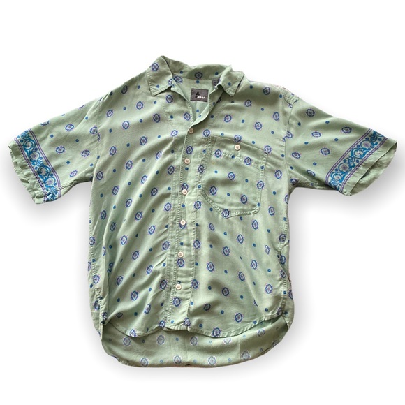 Liz & Co Vintage 90's Paisley Oversized Button Up Mint Green Small - Picture 8 of 9